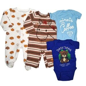 Baby 6-9m 4 Piece Outfit Rompers Sleepers Rabbit Skins‎ KoalaBaby Lila & Jack